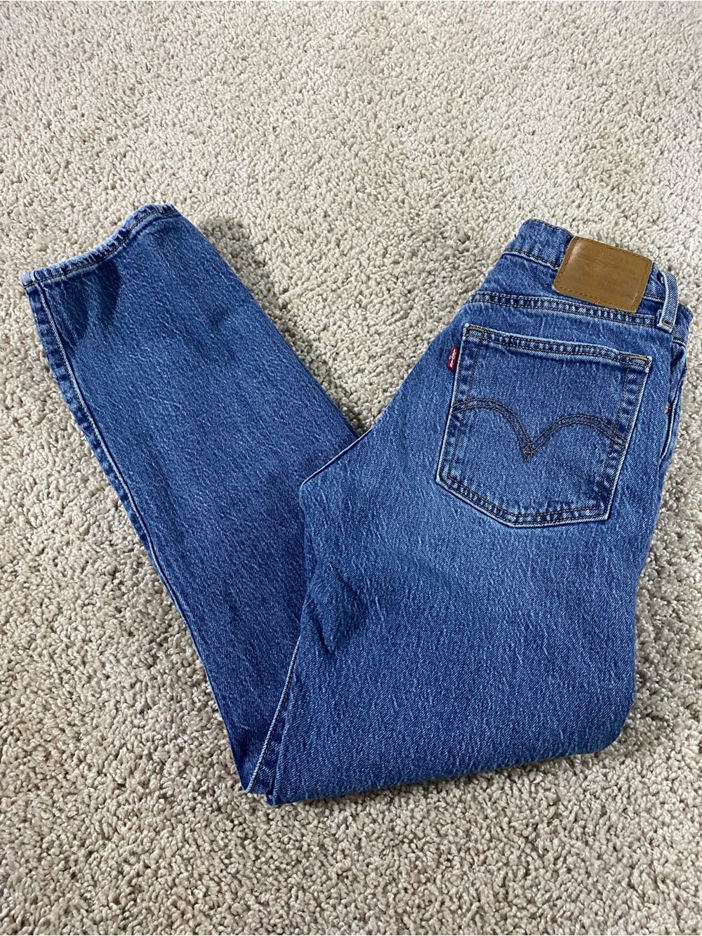 Levi's Wedgie Straight Ankle 26 Dark Wash Blue Jean Denim Pants 26x28 - Picture 8 of 12